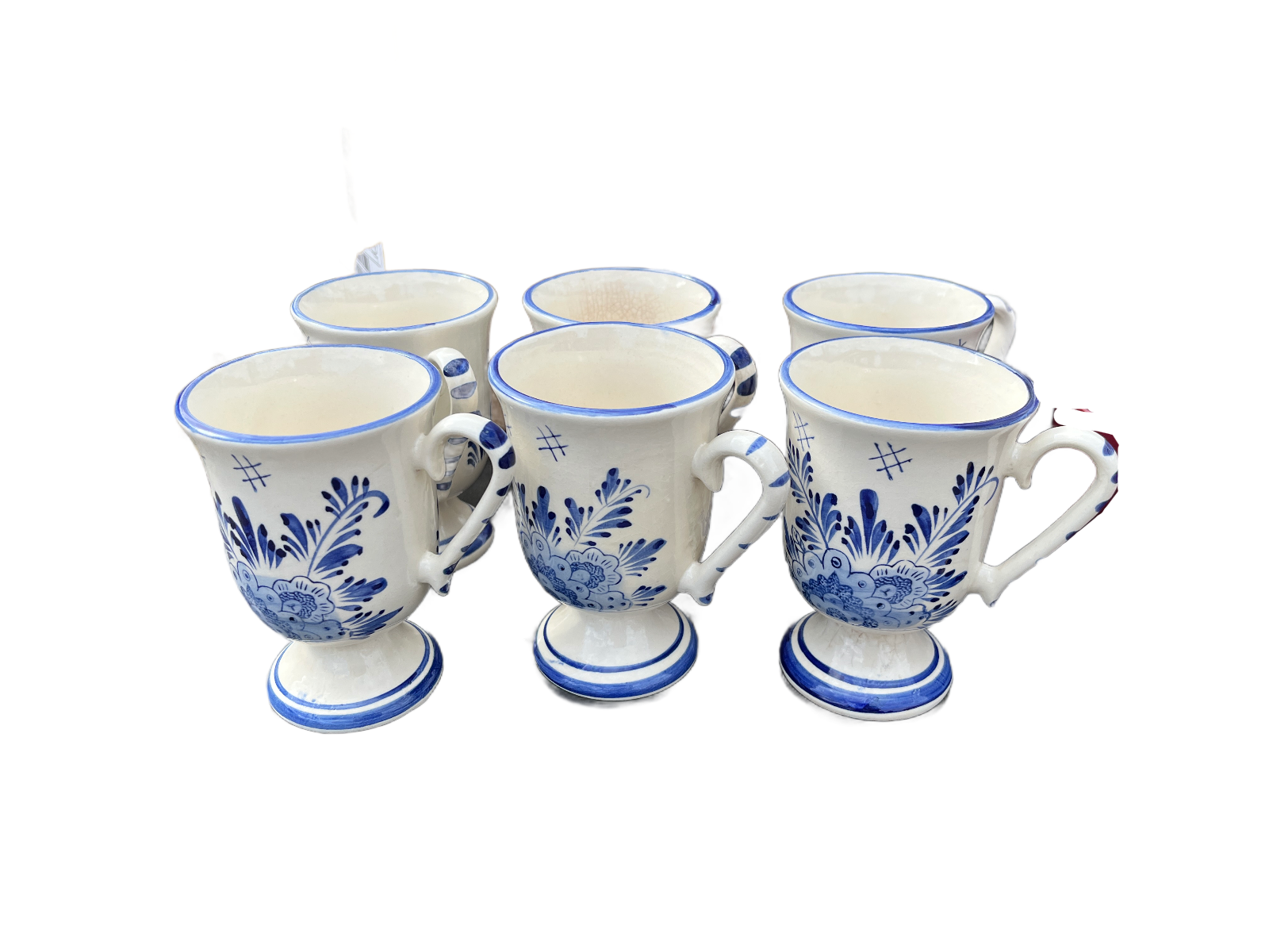 Set med 6 vackra vintage porslinskoppar
